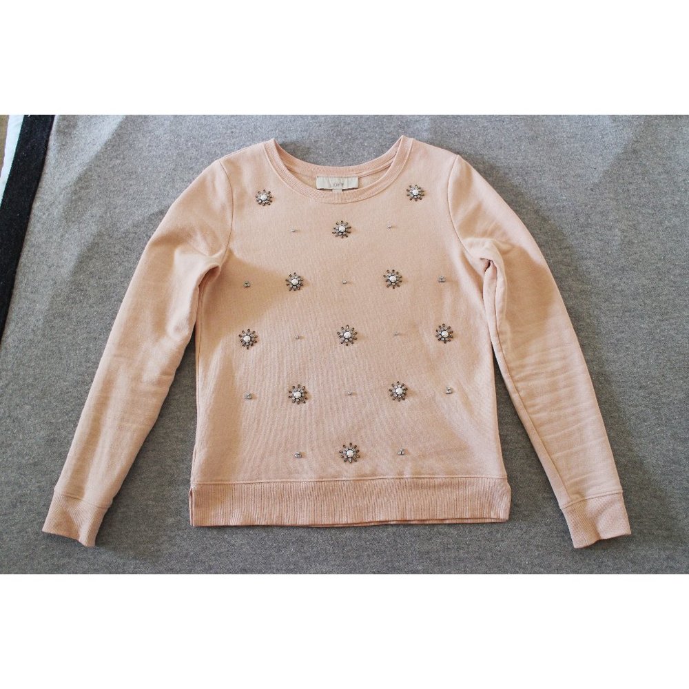 Ann Taylor LOFT Dusty Pink Long Sleeve Fleece Sweat Shirt Size S